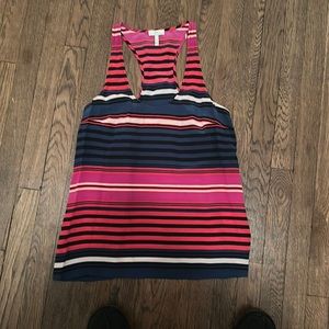 Multi color stripe racer back